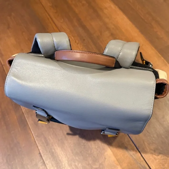 Coach Track Backpack Colorblock Leather QB/Chalk Light Gravel RARE (EUC) (C4019) - Picture 11 of 16